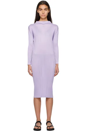 PLEATS PLEASE ISSEY MIYAKE Purple Monthly Colors October Midi Dress