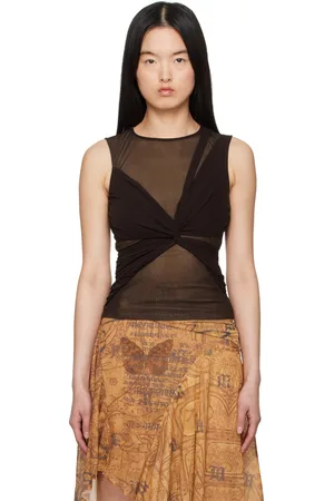 MISBHV Brown Wrapped Sleeveless Top