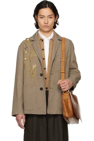 DRIES VAN NOTEN Taupe Sequinned Blazer