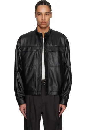 LEMAIRE Black Soft Boxy Leather Jacket