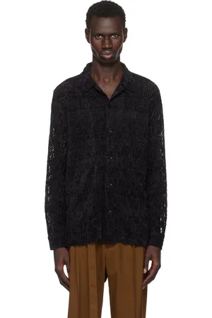CMMN SWDN Black Rani Velvet Lace Shirt