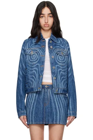Jean Paul Gaultier Blue Spiral Denim Jacket