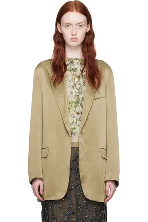DRIES VAN NOTEN Taupe Open Blazer