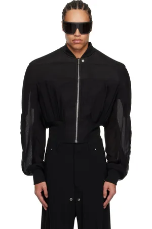 Rick Owens Black Hollywood Girdered Bomber Jacket