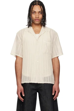 Coor Off-White Cable Knit Camp Collar Shirt