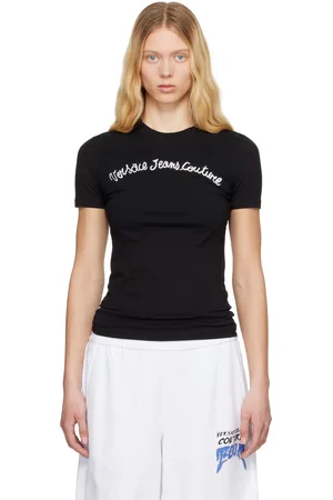 VERSACE Black Screen-Printed T-shirt