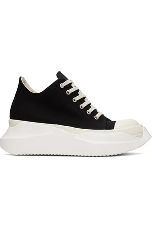 Rick Owens Black Abstract Low Sneakers