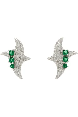 Collina Strada Silver & Green Twister Earrings