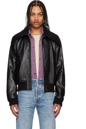 OUR LEGACY Black Pharos Leather Bomber Jacket