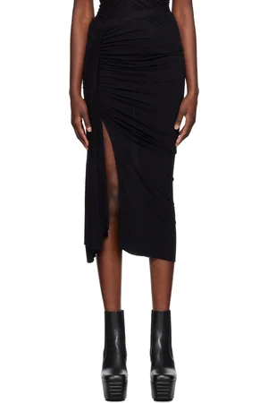 Rick Owens Black Fog Midi Skirt