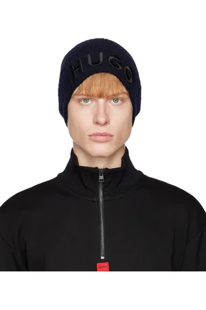 HUGO BOSS Navy Embroidered Beanie
