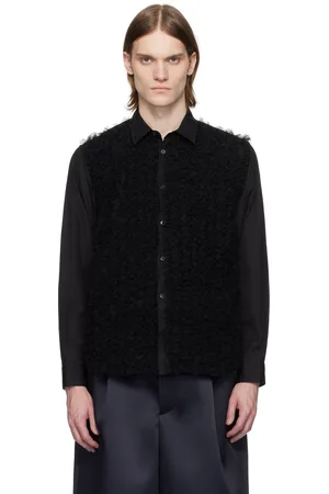 Comme des Garçons Black Cotton Broad & Nylon Tulle Shirt