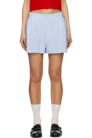 Marni Blue & White Checked Seersucker Shorts