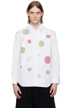 Comme des Garçons White Cotton Poplin & Check Shirt