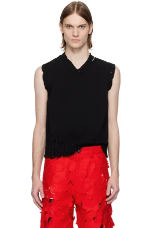 Marni Black Cotton V-Neck Vest