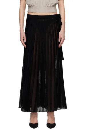 REMAIN Birger Christensen Black Knit Wrap Maxi Skirt