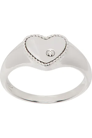 YVONNE LÉON White Gold Baby Chevaliere Cœur Ring