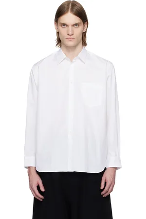 Comme des Garçons White Cotton Poplin Plain Shirt