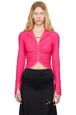 VERSACE Pink Logo Ruched Shirt