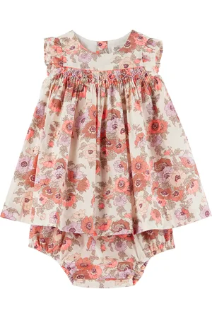 BONPOINT Baby Multicolor Clothibis Smocked Dress & Bloomers Set
