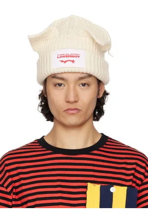 Charles Jeffrey Loverboy White Chunky Ears Beanie