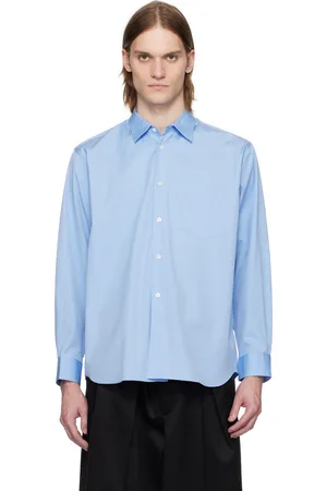 Comme des Garçons Blue Cotton Poplin Plain Shape 1 Shirt