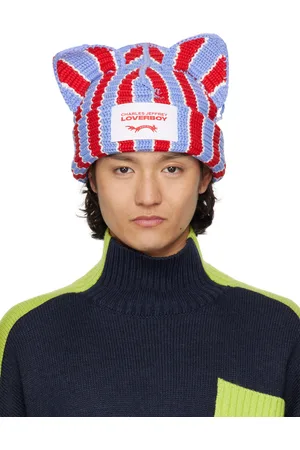Charles Jeffrey Loverboy Red & Blue Chunky Ears Beanie