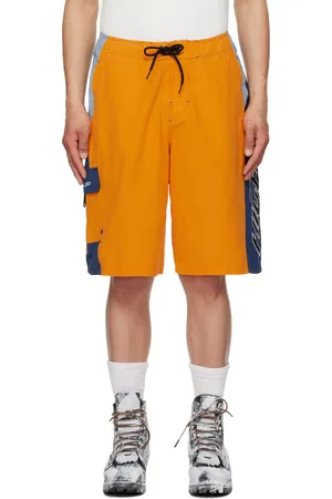 MARTINE ROSE Orange & Navy Board Swim Shorts