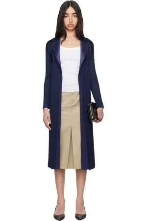 PLEATS PLEASE ISSEY MIYAKE Navy Merry Bicolor Coat