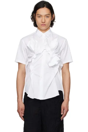 Comme des Garçons White Yarn Dyed Cotton Plain Poplin Shirt