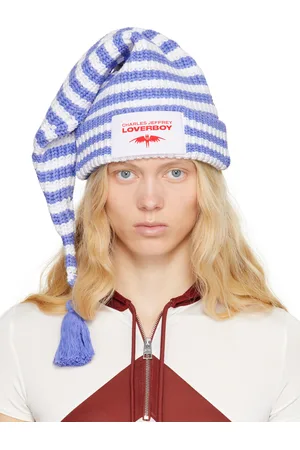 Charles Jeffrey Loverboy Blue & White Sloppy Giuseppe Beanie
