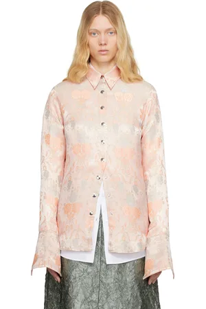 DRIES VAN NOTEN Pink Jacquard Shirt