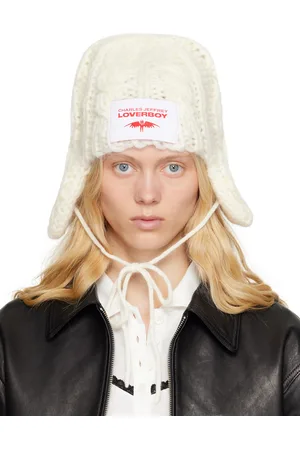 Charles Jeffrey Loverboy White Chunky Aviator Beanie