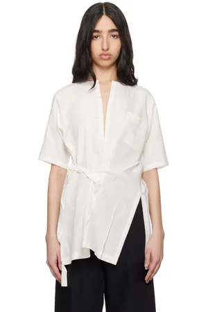Issey Miyake White Pressed Form Blouse