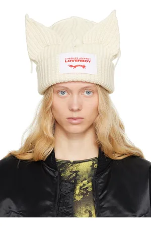 Charles Jeffrey Loverboy White Chunky Ears Beanie
