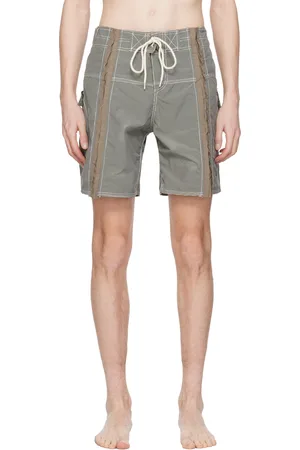 Edward Cuming Gray & Beige Micro-Check Cum Swim Shorts