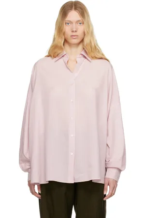DRIES VAN NOTEN Pink Striped Cocoon Shirt