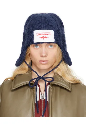 Charles Jeffrey Loverboy Navy Chunky Aviator Beanie