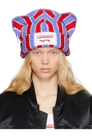 Charles Jeffrey Loverboy Red & Blue Chunky Ears Beanie