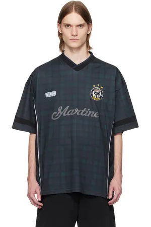 MARTINE ROSE Navy & Black Football Jersey