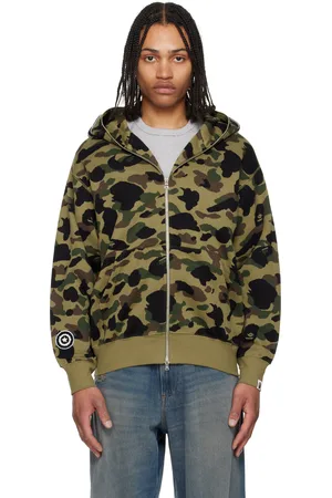 BAPE Green 1st Camo Jacquard Shark Full Zip Hoodie