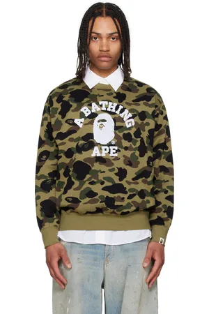 BAPE Green 1st Camo Jacquard College Sweatshirt