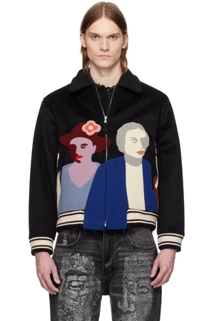 KIDSUPER STUDIOS Patchwork Portraits Wool Varsity Jacket