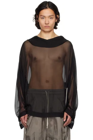 Rick Owens Black Hollywood Hooded Tunic Hoodie
