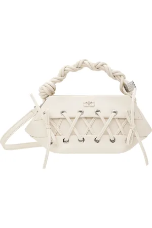 Ganni Off-White Mini Lace-Up Bou Bag