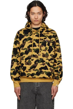 BAPE Yellow 1st Camo Jacquard One Point Pullover Hoodie