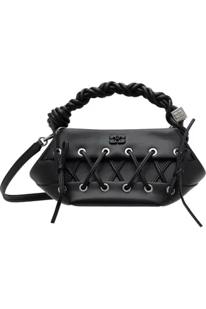 Ganni Black Mini Lace-Up Bou Bag