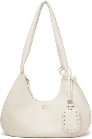 Ganni Off-White Medium Hobo Bag