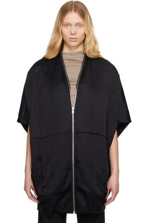Rick Owens Black Hollywood Girdered Bubble Bomber Jacket