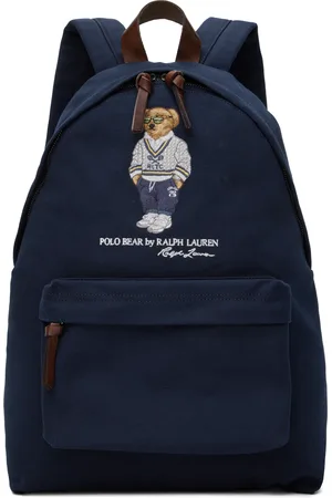 Ralph Lauren Navy Polo Bear Canvas Backpack